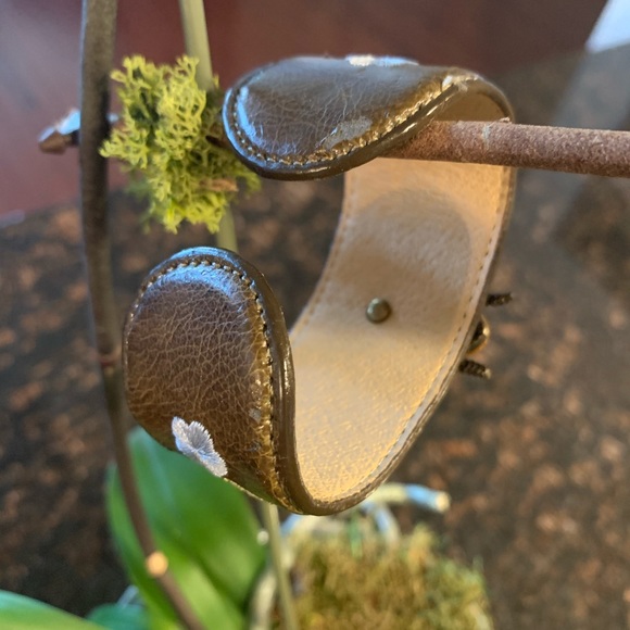 Leather Band Bracelet Cuff with Embellishments - Picture 5 of 5